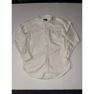 Polo Ralph Lauren Boys 12 White Button Down Shirt Pony Logo Oxford